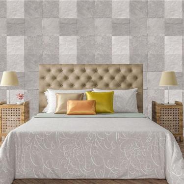 Imagem de Papel De Parede Adesivo Pedra Bloco 3D Lavável Cozinha 3 Metros