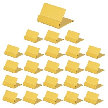 Imagem de Urban Deco Porta-cartões de mesa, porta-cartões de metal, porta-cartões de aço para fotos, placas de comida, notas de memorando, casamentos, restaurantes, aniversário (ouro 24PK)