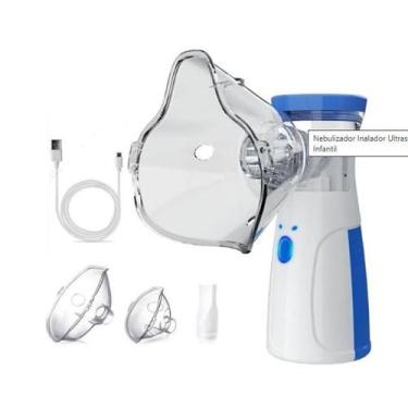 Imagem de Nebulizador Inalador Ultrassonico Sem Fio Recarregavel USB Compacto Po