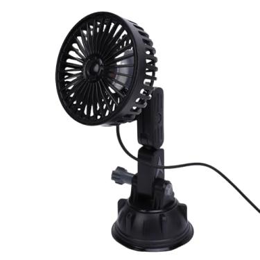 Imagem de Generic Ventilador de Carro, Sucção de Ventilador de Resfriamento de Carros Elétricos 3 Velocidades 360 ° Ajustável Preto para Caminhão de Van SUV RV Boat (Curto)