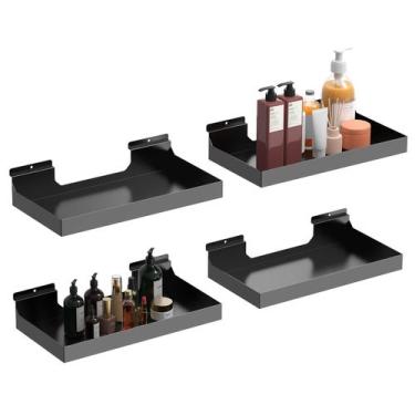 Imagem de Prateleiras Slatwall MQKIWAO 4 peças de 40x20 cm Heavy Duty Metal Blac