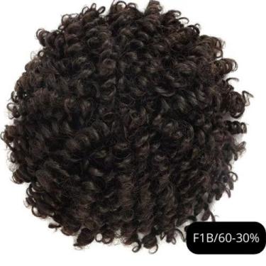 Imagem de Aplique Coque Afro Puff Cabelo Cacheado Orgânico 15cm 90gr - DSFASHION