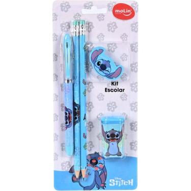 Imagem de Kit Escolar Stitch 1 Can +2 Láp + 1 Borr + 1 Apont - Molin