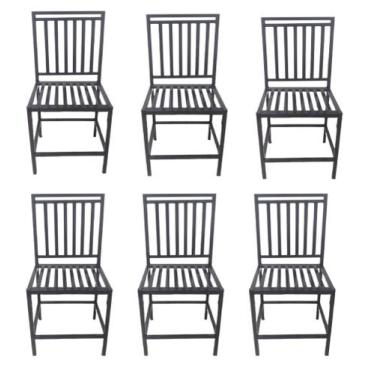 Imagem de Kit 6 Cadeiras Metal Bares, Restaurante, Cozinha, Assento Metal - MODE