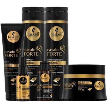 Imagem de Kit Haskell Cavalo Forte Xampu Shampoo Condicionador 300ml Máscara 300