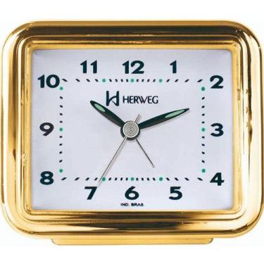 Imagem de Relogio despertador herweg 2642-029 dourado claro, DOURADO CLARO