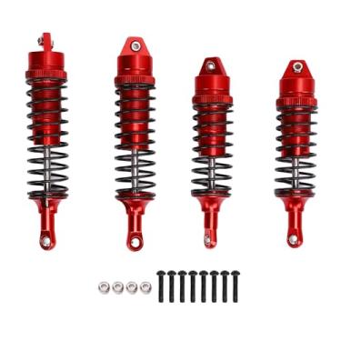 Imagem de SPYMINNPOO Conjunto de Amortecedores Com óleo Traseiro Dianteiro RC, Amortecedor de Liga de Alumínio para 1/10 Carro de Rastreamento RC (Vermelho)