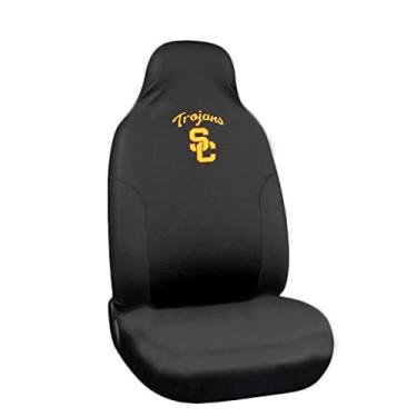 Imagem de FANMATS 14973 NCAA Univ of Southern California Trojans Capa de assento de poliéster, preta, 50,8 cm x 122 cm