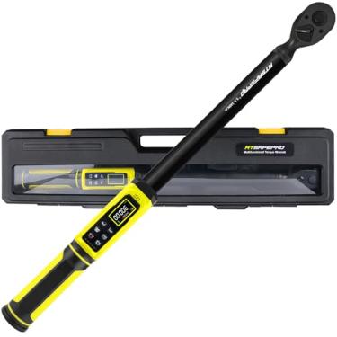 Imagem de ATsafepro Chave de torque digital, acionamento de 1/2 polegada e 5,1-340 Nm, chave de torque resistente com campainha, 5 unidades, ± 2% de precisão para caminhões e máquinas