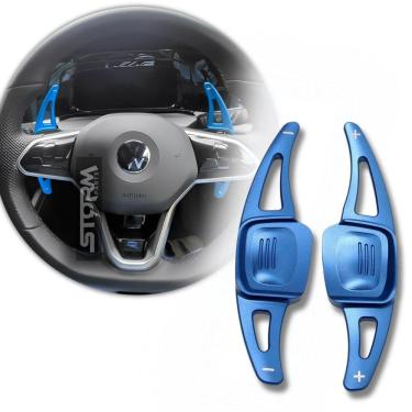 Imagem de Paddle Shift Volante Azul Vw Golf Jetta Polo Virtus Par Tsi