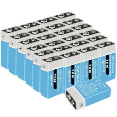 Imagem de Bateria de 9V YKM, pacote de 24 para detector de fumaça, guitarra, por