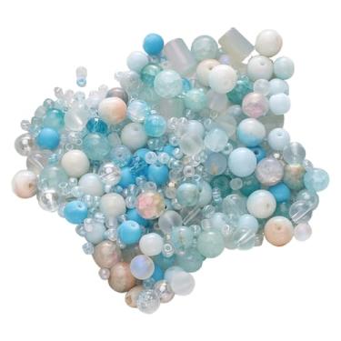 Imagem de FashionCha Kit para Fazer Miçangas para Joias, Colares, Pulseiras, Miçangas de Vidro Mistas, 30g, Azul