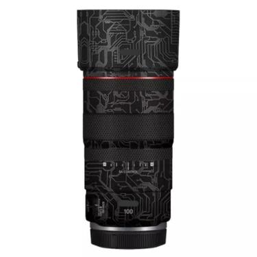 Imagem de 100 2.8 Lente Cap Skin Anti-Scratch Camera Adesivo para Canon RF 100 mm F2.8 Película Protetora Macro Decalque (Circuit Titanium)