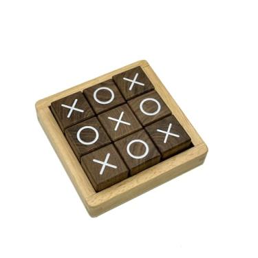 Imagem de WOWME Tic Tac Toe Board Game Noughts Crosses Games Coffee Table Decor for All Ages Size 4 by 4 Inch