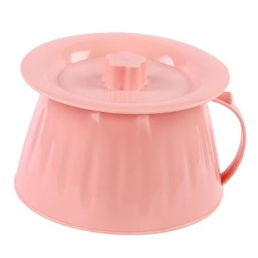 Imagem de MotiveTech Pote mictório cuspidor com tampa e alça, recipiente portátil com câmara coberta, suporte para xixi noturno para cabeceira, casa, viagem, acampamento, Rosa