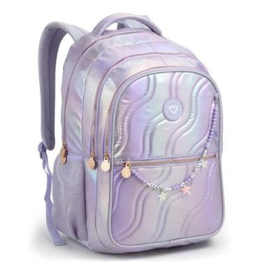 Imagem de Mochila Costa Color Up Wave Feminina Notebook Correntinha, Lilas