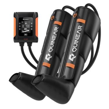 Imagem de QUINEAR Sistema profissional de recuperação de pernas, botas de compressão de ar sem fio com compressão sequencial, massageador de pernas e pés, terapia de recuperação rápida para atletas, elegível