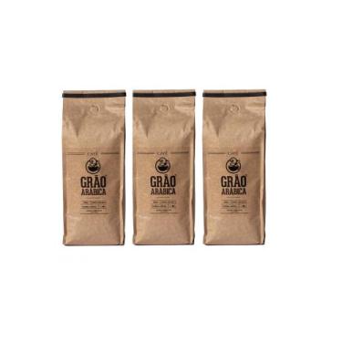 Imagem de Kit 3 un Café Especial 100% arábica em grãos 500G - Café Grão Arábica