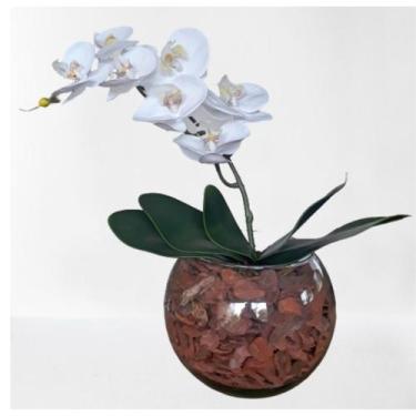 Imagem de Arranjo Terrário Flores 1 Orquídea Branca Luxo - La Caza Store
