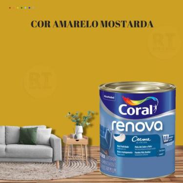 Imagem de Tinta Parede Amarelo Acrílica Fosca Renova 800ml - Coral, AMARELO MOST