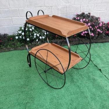 Imagem de Carrinho de Chá G em Madeira de Demolição Rodas Reta  Sudeste Rústico