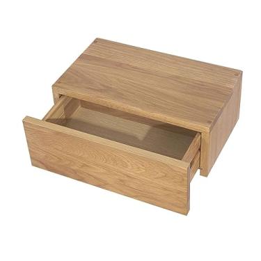 Imagem de Armário de cabeceira montado na parede, prateleira flutuante de armazenamento, gaveta de madeira maciça para quarto, sala de estar, cozinha corredor (cor: natureza 40 cm)