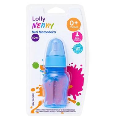 Imagem de Mini Mamadeira Lolly Clean Silicone Redondo Azul 50ml