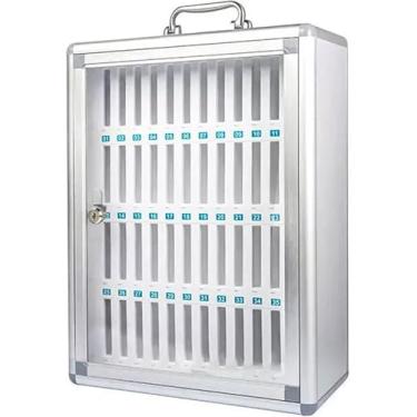 Imagem de Prateleiras Do Cacifo, Caixa De Entalhe, Telefone Da Caixa De Bloqueio, Armazenamento Do Telefone, Armário De Armazenamento Do Telefone Móvel, Cremalheira Multifunction Do Ar, Silver, 48Slots