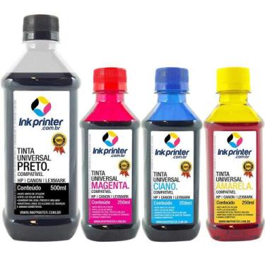 Imagem de Tinta InkPrinter Universal para Recarga de Cartucho HP, Lexmark, Canon