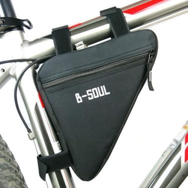 Imagem de FMHXG Bolsa para mountain bike, ferramenta triangular, bolsa de armazenamento de tecido Oxford, 20 x 18,5 x 4 cm, bolsa de selim de ciclismo ao ar livre, acessórios para equipamentos de barra