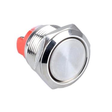 Imagem de DMWD 1 interruptor de botão de pressão de metal resistente de 19 mm à prova d'água 20Amp 12V 24V 110V ON-Off 2 terminais de parafuso para orifício de montagem de 0,9 cm sem LED para caminhão barco