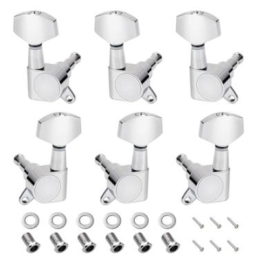 Imagem de Banworks 3L3R Chaves de afinação de guitarra com proporção de 15:1, máquinas de afinação de cordas de guitarra com etiqueta de fixação de 45 graus para guitarra elétrica ou acústica Gibson/Epiphone