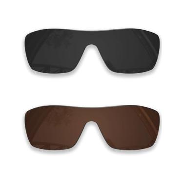 Imagem de SmartVLT Lentes de reposição masculinas Stealth preto e marrom âmbar para óculos de sol Oakley Turbine Rotor OO9307