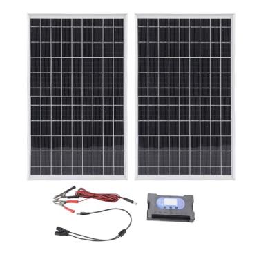 Imagem de AUNMAS Kit de Painel Solar Com Controlador de Carregamento Rápido, Carregador de Painéis Solares Portáteis de Alta Eficiência para Acampamento Emergência de Caminhada