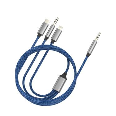 Imagem de Cabo auxiliar para iPhone 16 15 14 Pro adaptador (1,2 m) USB C Lightning 3,5 mm, cabo de áudio, fone de ouvido, dongle para carro estéreo auxiliar da Apple, compatível com conector de iluminação