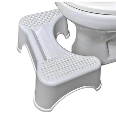 Imagem de Banquinho Auxiliar Ergonômico para Vaso Sanitário - Apoio de Pés com Base Antiderrapante - Banco de Privada para Posição de Cócoras Confortável e Saudável