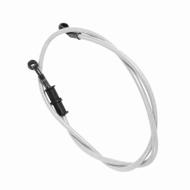 Imagem de Chiffonade Tubo de óleo de embreagem hidráulica de 23,6/119,9 cm de aço trançado flexível e linha de combustível de gás PVC linha de freio de aço de segurança para bicicletas (prata-120 cm)