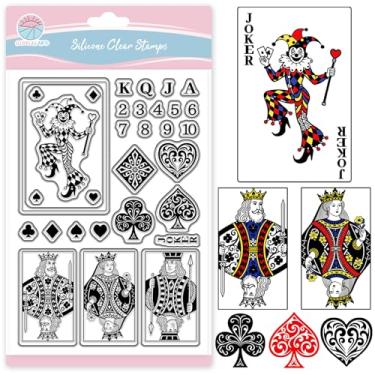 Imagem de GLOBLELAND Carimbos transparentes para scrapbook, King Queen, carimbos de silicone, coringa transparente para fazer cartões, faça você mesmo, diário em relevo