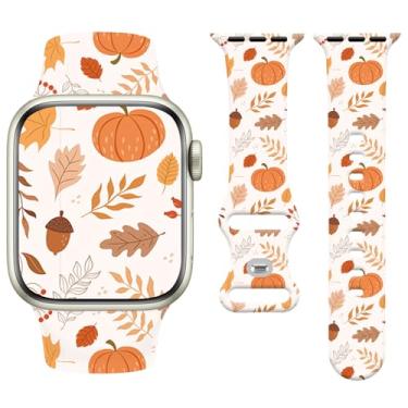 Imagem de Watbro Pulseira de relógio de Halloween compatível com Apple Watch Pumpkin de 38 mm, 40 mm, 41 mm, 42 mm, 44 mm, 45 mm, 49 mm, feminina, masculina, linda pulseira para Apple Watch séries 10, 9, 8, 7