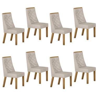 Imagem de Conjunto 8 Cadeiras para Sala de Jantar Aurora Palha