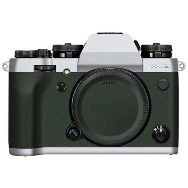Imagem de X-T3 Adesivo de capa de câmera antiarranhões para FujiFilm X-T3 Película protetora de câmera decalques XT3 (transparente + couro verde)