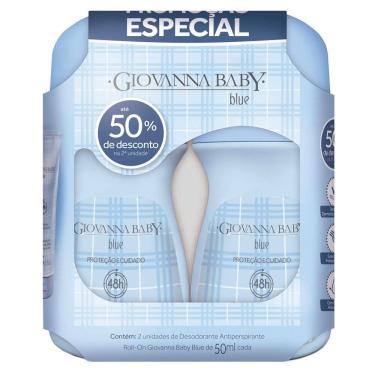 Imagem de Kit Desodorante Giovanna Baby Blue Roll-on Antiperspirante com 2 Unidades 50ml cada