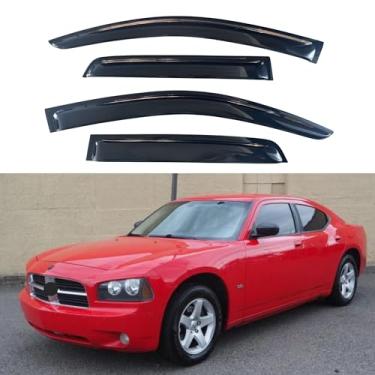 Imagem de Viseira de janela IG compatível com Dodge Charger 2006-2010, defletor de ventilação lateral Tape-On Rain Guard, 2006 2007 2008 2009 2010