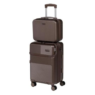 Imagem de Mala Viagem Bordo Mão Frasqueira Kit 10kg Abs Expansiva Anac (Marrom)