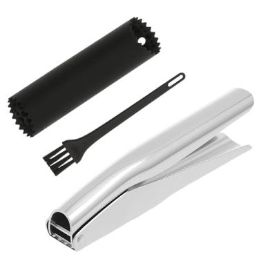 Imagem de Espremedor de alho de aço inoxidável premium ferramenta de trituração de alho sem necessidade de descascar alho profissional triturador de gengibre triturador fácil de apertar alça ergonômica à prova