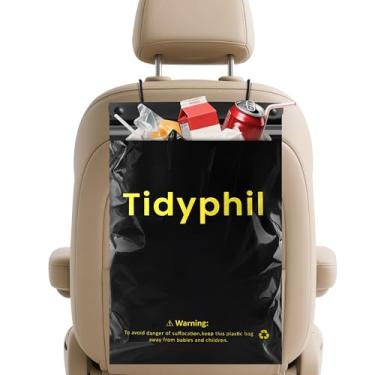 Imagem de 150 peças de sacos de lixo descartáveis pendurados, à prova de vazamento, vedação de odor. Sacos de lixo de carro fortes, grande capacidade de 2 galões. Independente da lata de lixo do carro, lixeira