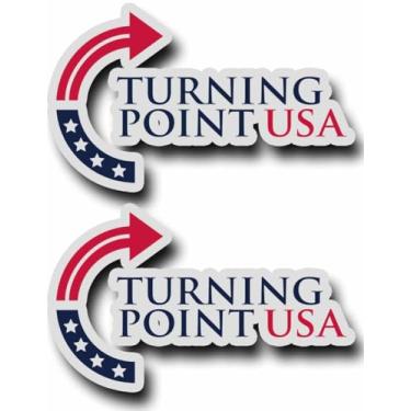 Imagem de Pacote com 2 Ímãs de Charlie Kirk para carro Charlie Kirk Auto Truck Fridge Magnetic Decal Bumper Magnet