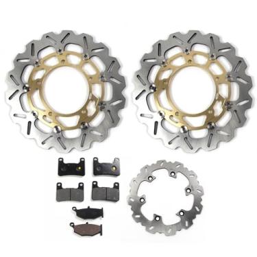 Imagem de Arashi Rotores de disco de freio dianteiro traseiro com pastilhas para Suzuki Hayabusa GSXR 1300 2008-2012, acessórios de substituição de motocicleta dourado