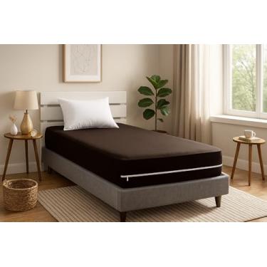 Imagem de Capa P/Colchão Solteiro Com Zíper Malha Gel Luxuosa (4-TABACO)