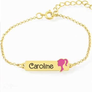 Imagem de Pulseira Feminina Personalizada Gravamos Todos Nomes Banhada Ouro 18K - 999002000